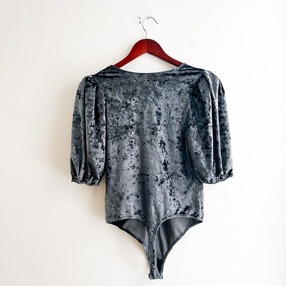 Intimately Free People Don’t You Wish Velvet Bodysuit in Sunflower Seed - Picture 4 of 7